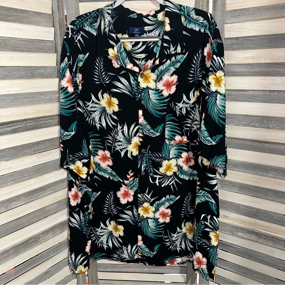 Men’s Tropical Button Down Shirt 3XL
